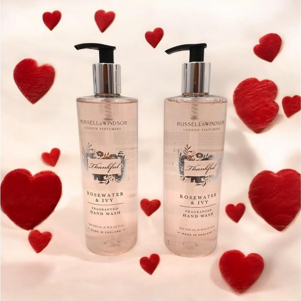 2 SET Russell & Windsor‎ London Hand Wash 16.9 fl oz. Fragrance Rosewater & Ivy